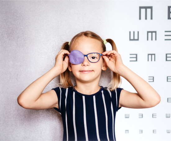 child taking amblyopia test at Chattanooga Vision Therapy